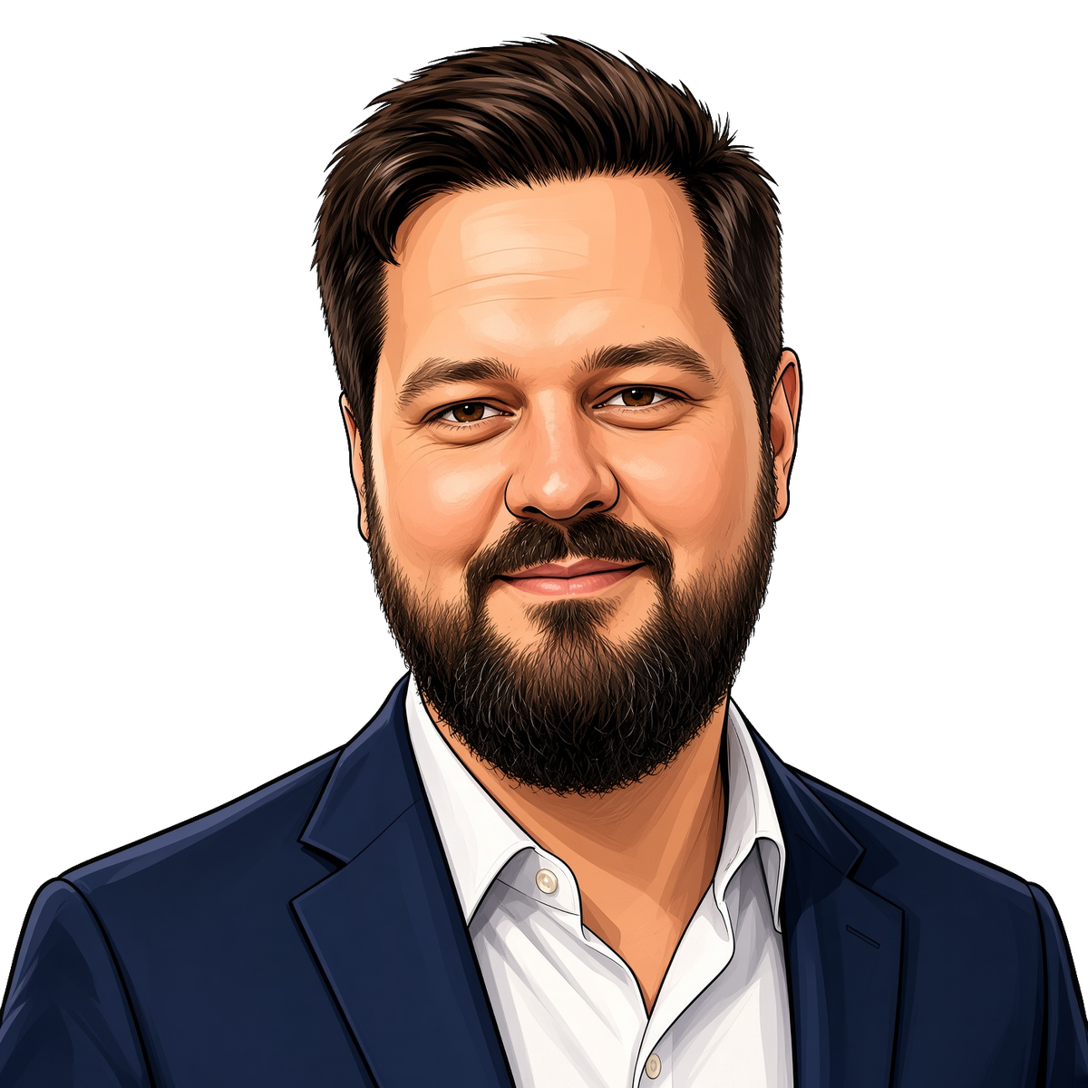 Illustrated portrait of Tobias Brantschen